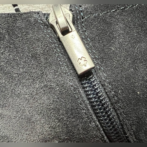 Lucky Brand leather zip up booties, navy blue - Picture 4 of 9